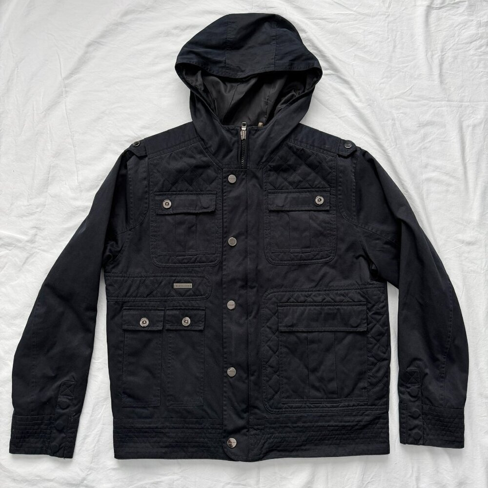 SEAN JOHN Quilted Hooded Field Jacket Black Large - Picture 4 of 15